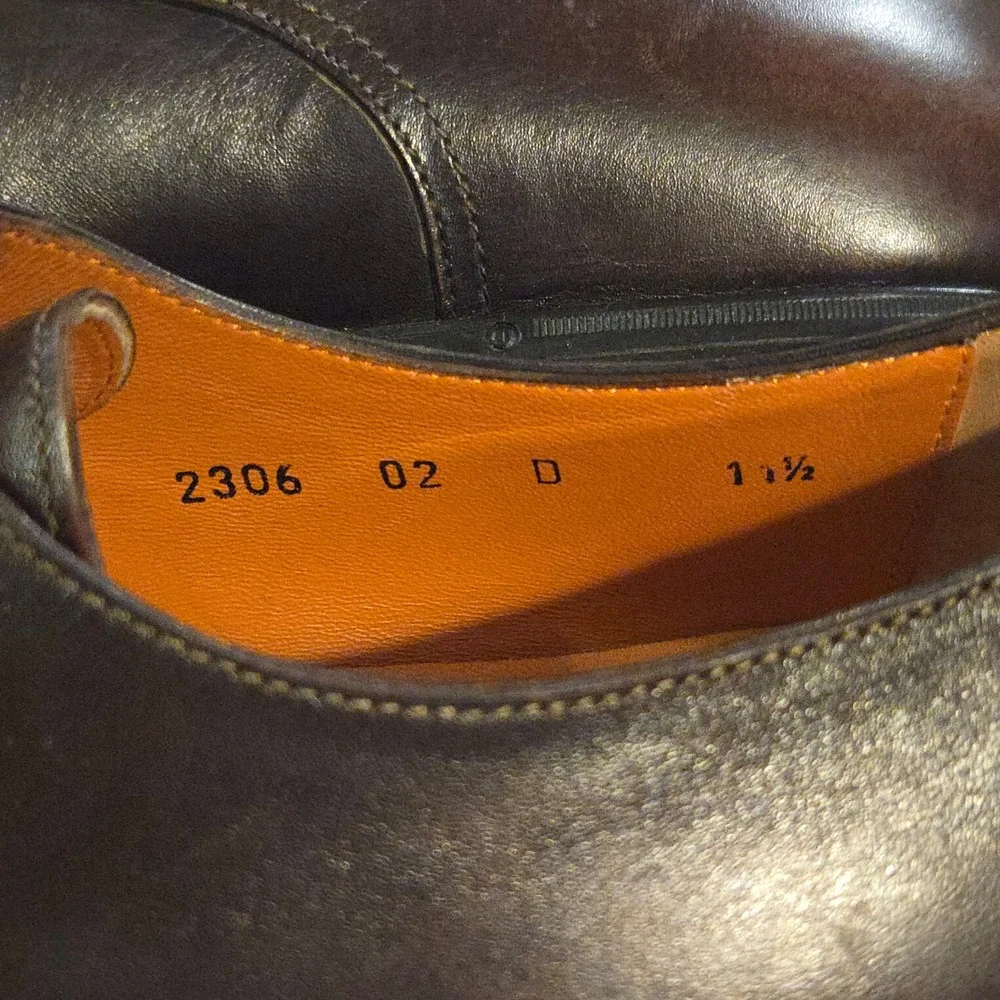 Santoni Derby 11.5 Dress Shoes Luxury Italian Mens Brown Leather Lace Up Italy